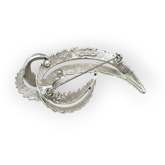 Leaf Swirl Silver Brooch Sarah Coventry– Vintage Mid Century Pin - Picture 5 of 7